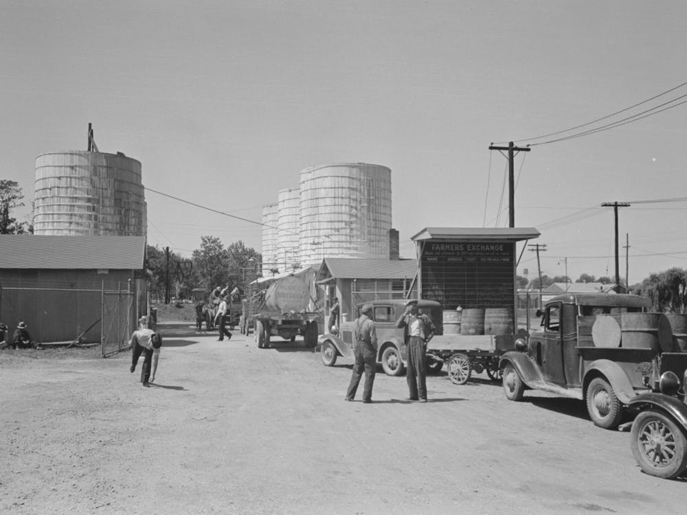 Untitled Photo, Possibly Related To Farmer Waiting In Line For Load Of Liquid Feed, Owensboro, Kentucky By Russell