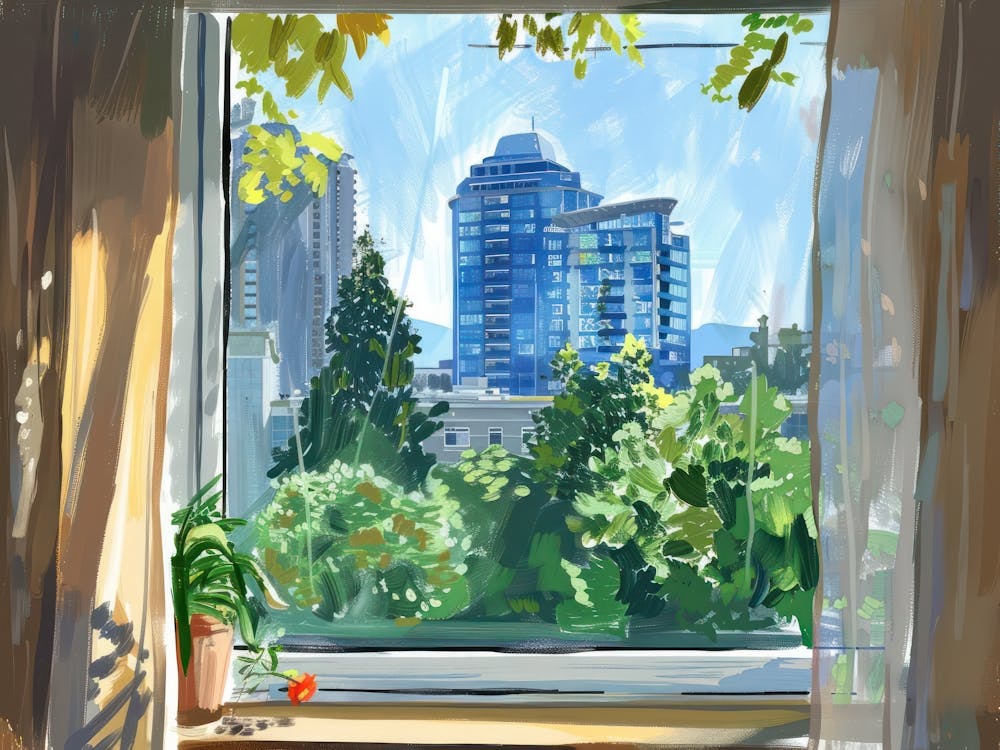 Vancouver From The Window View Painting 3