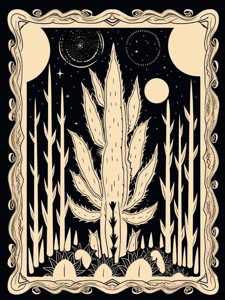 B&W Cactus Illustration Chamaecereus 3