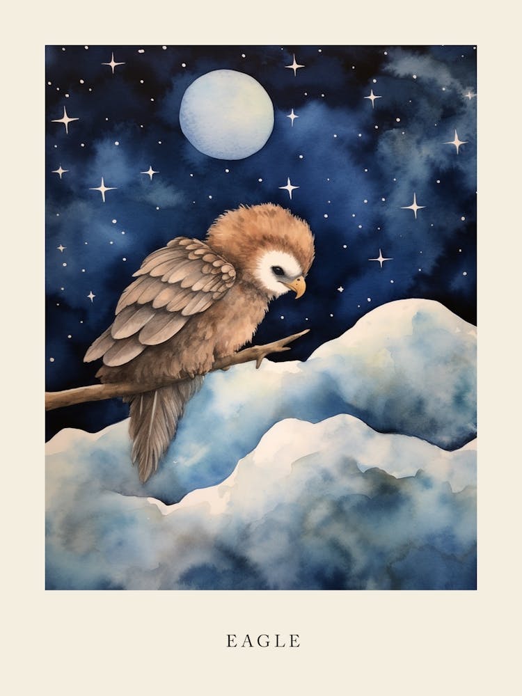 Baby Eagle 1 Sleeping In The Clouds Nursery Poster