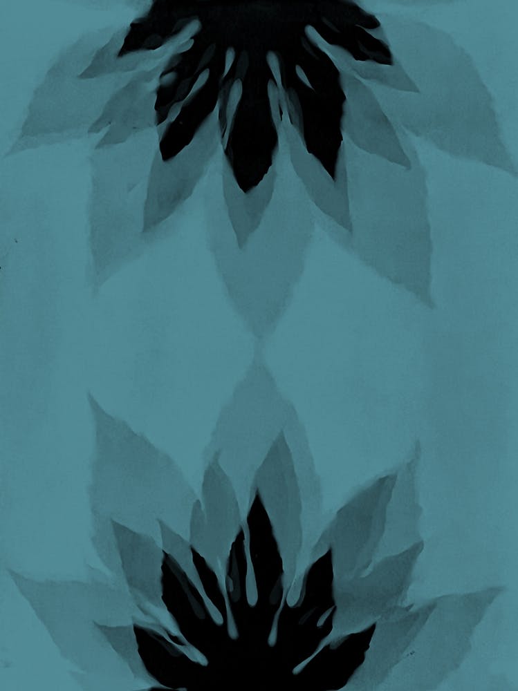 Teal black leaf 1