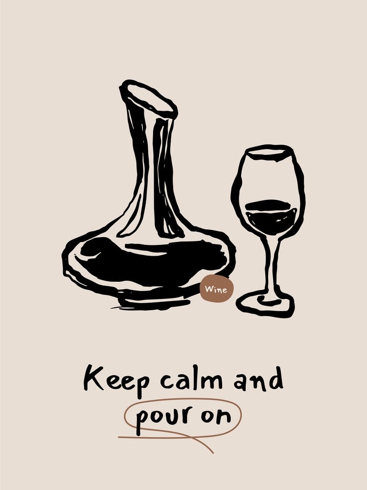 Wine Wall Art – Minimal Bar and Kitchen Poster for Home Decor