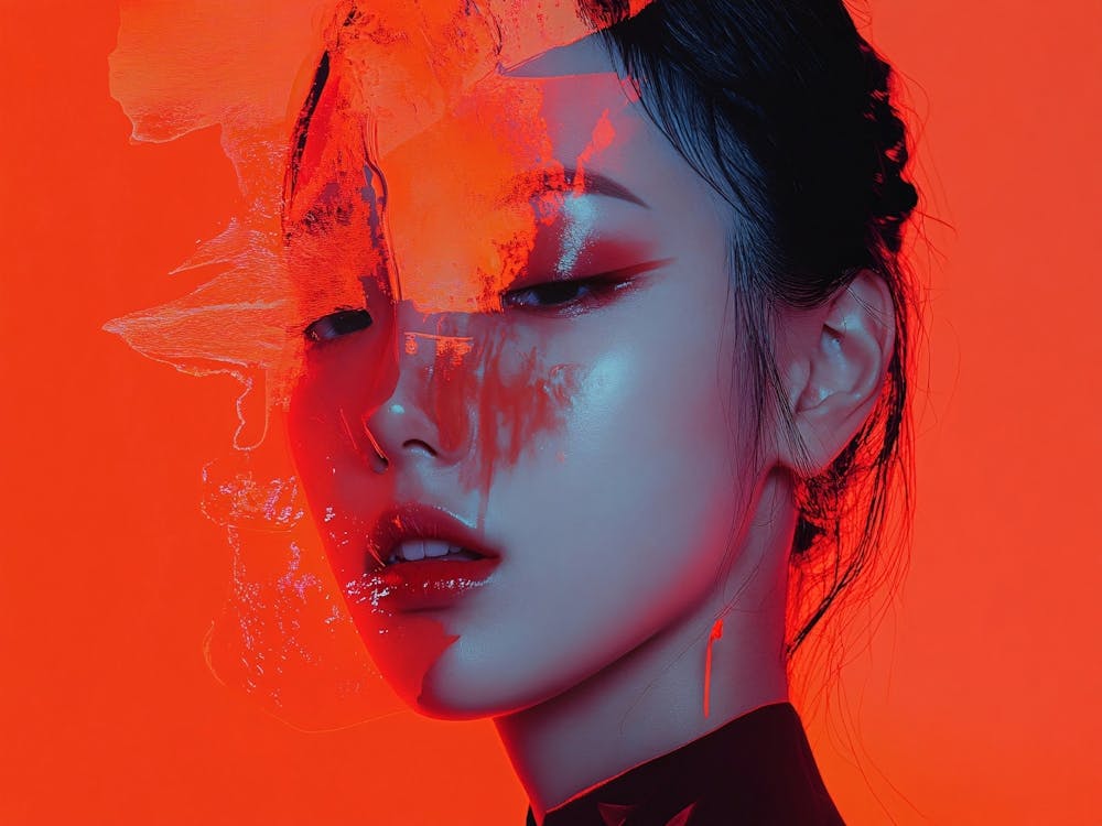 Asian Girl With Red Face