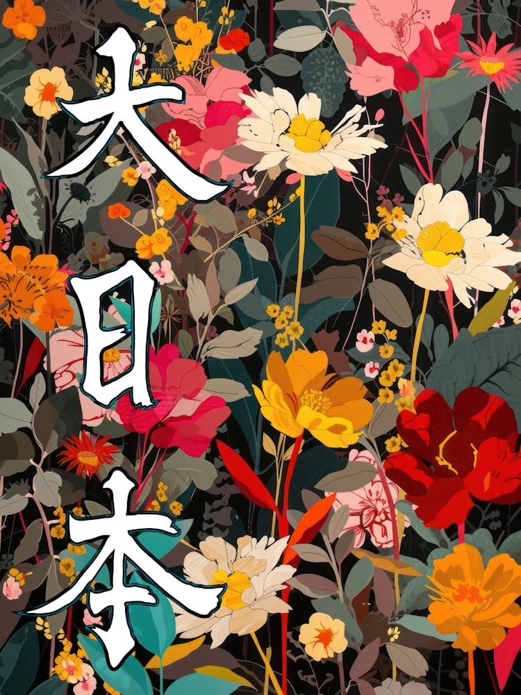 Hokusai Great Japan Poster Japanese Floral  32