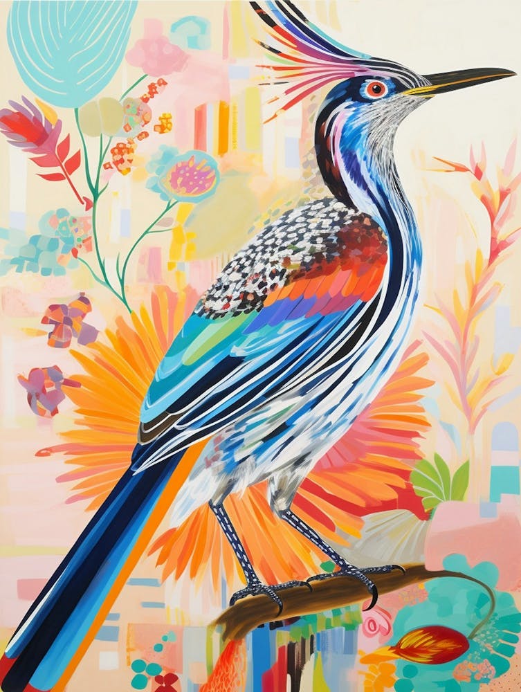Colourful Bird Painting Roadrunner 3
