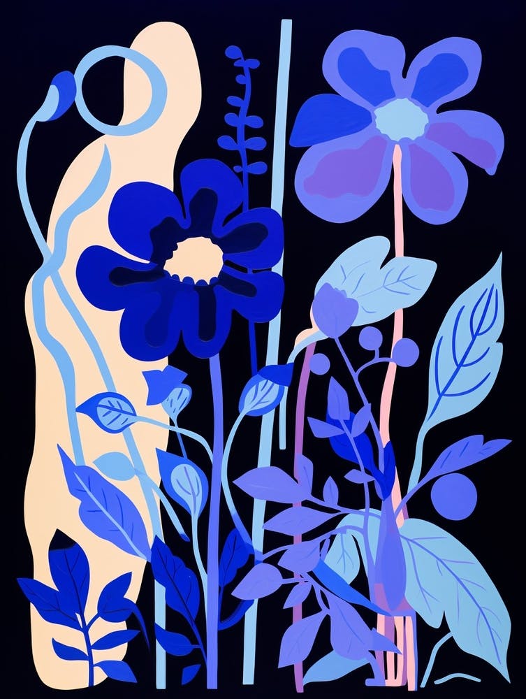Blue Flower Illustration Iris 2
