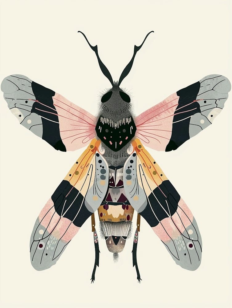 Colourful Insect Illustration Fly 2