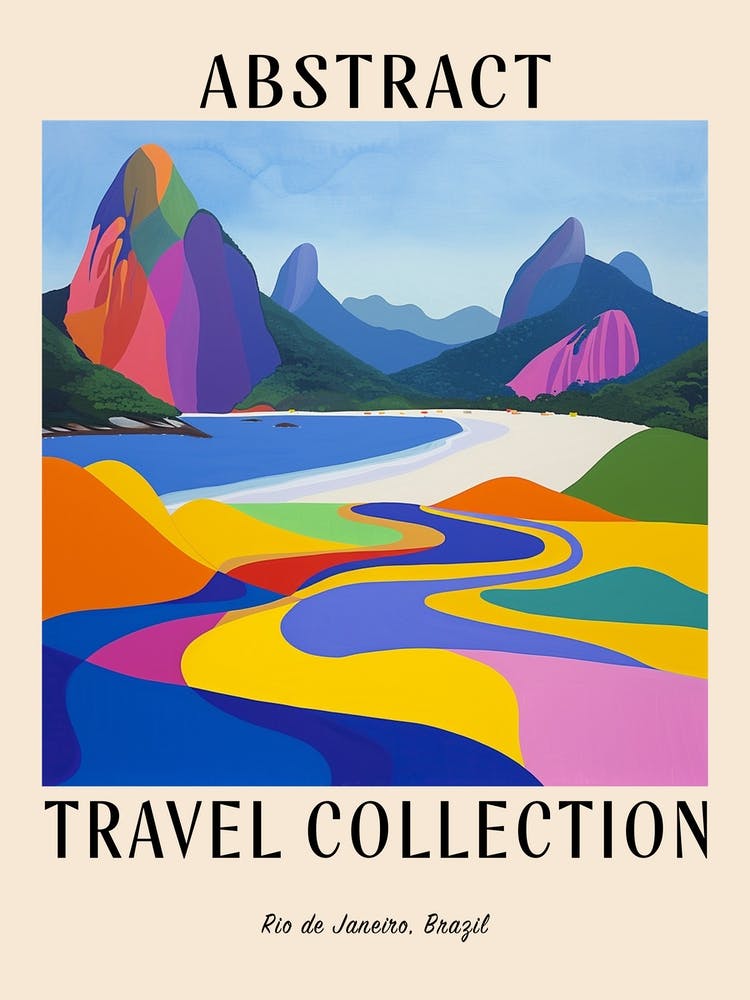 Collection Voyage Abstraite Affiche Rio De Janeiro Brésil 1