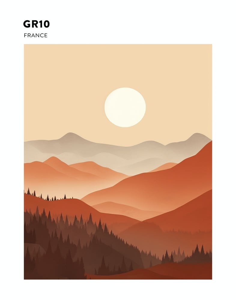 Gr10 France Hiking Trail Landscape Poster