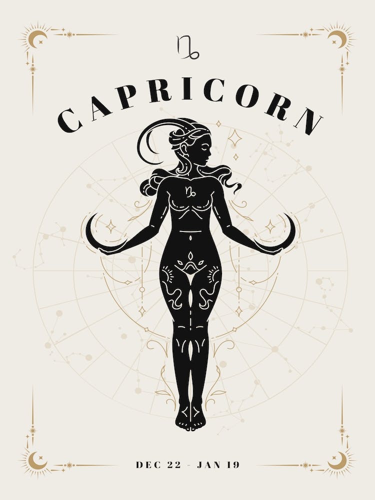 Capricorn Zodiac Celestial Woman