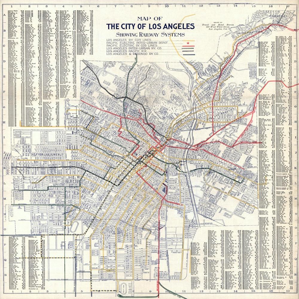 Pictorial Map Of Los Angeles Map Of The Railway Systems 1906