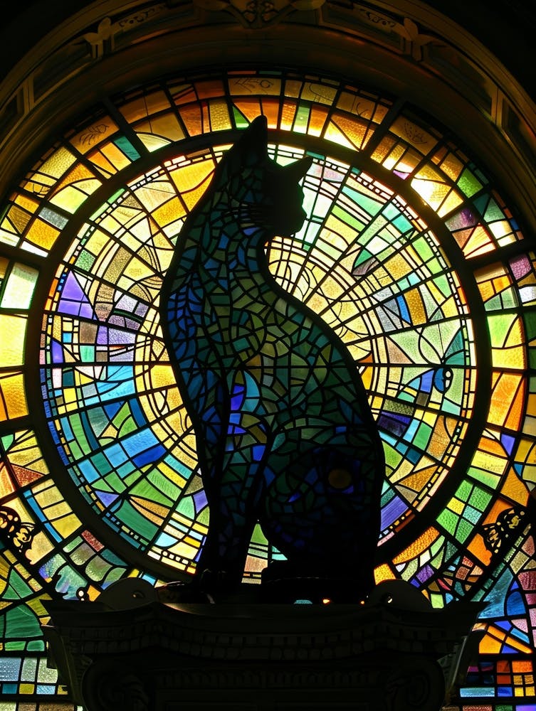 Cat In Stained Glass