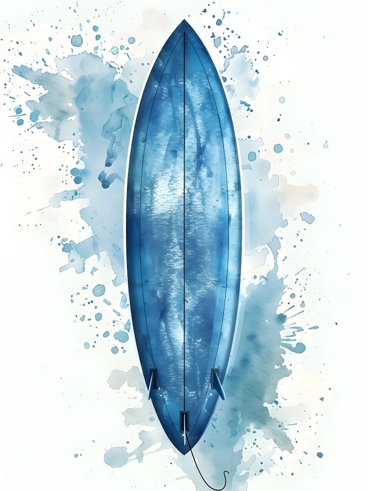 Planche de surf à l'aquarelle 1