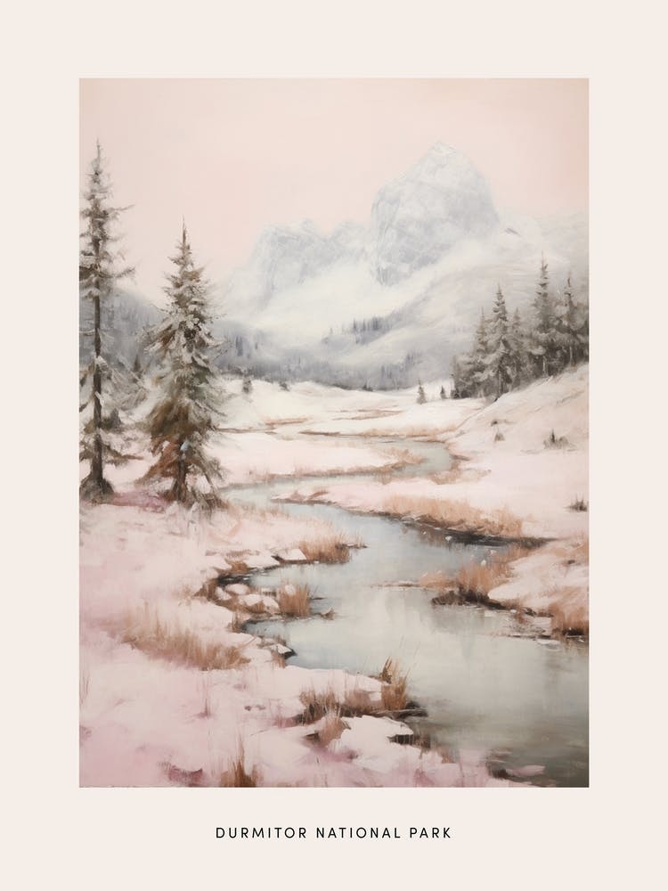 Dreamy Winter National Park Poster  Durmitor National Park Montenegro 1