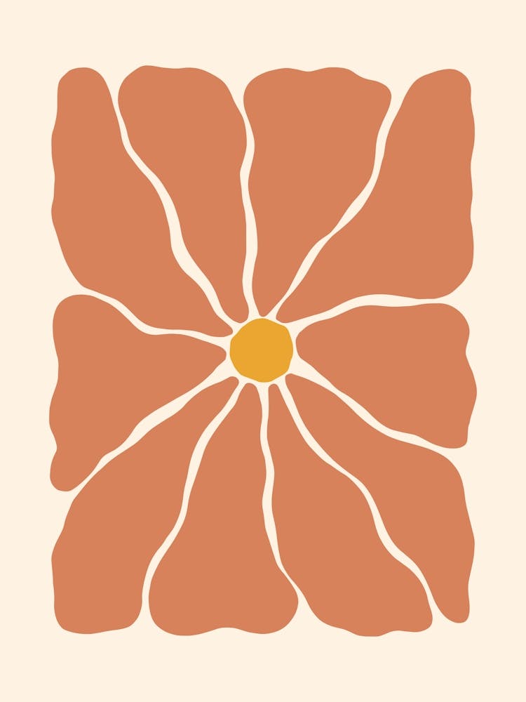 Abstract Flower 01 - Terracotta