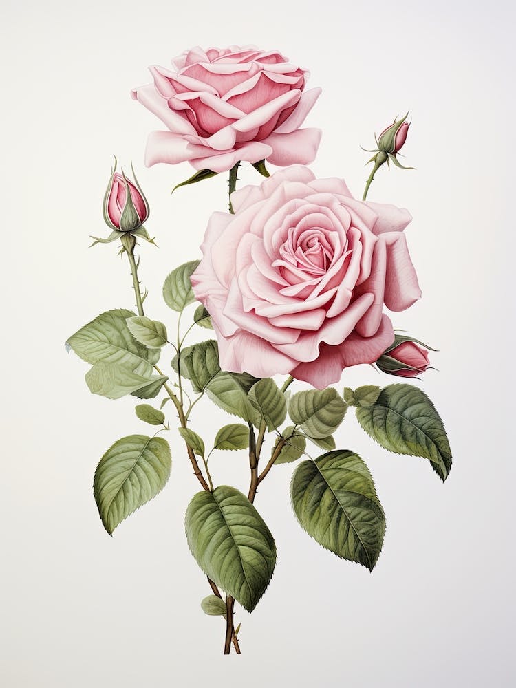 Roses Flower Vintage Botanical 3