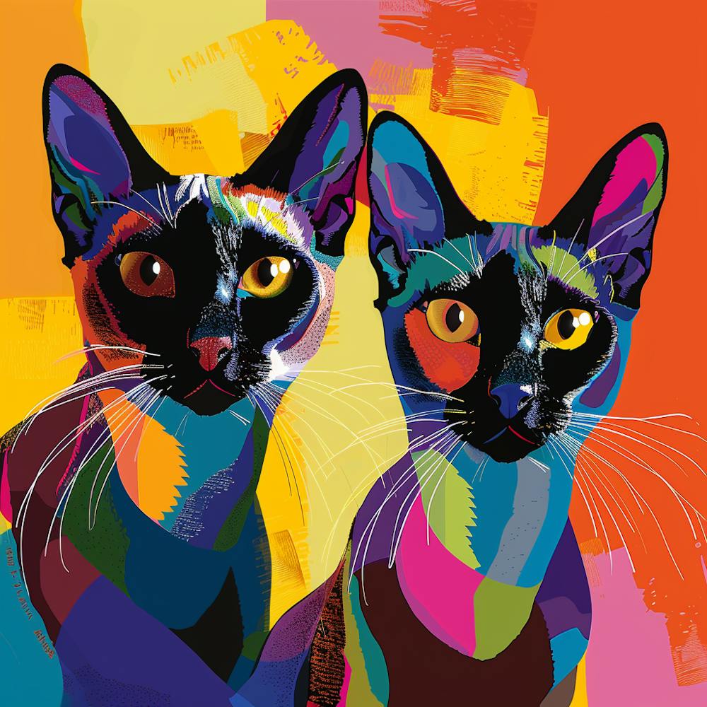 Kisha2849 Burmese Cats Colorful Picasso Style No Negative Space 85dee818 1222 4dcc 91b1 2041c71fd19d
