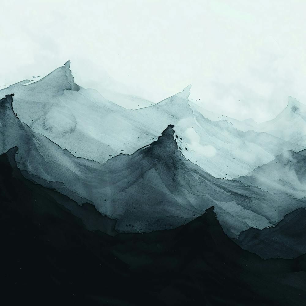 Black And White Watercolor Painting
