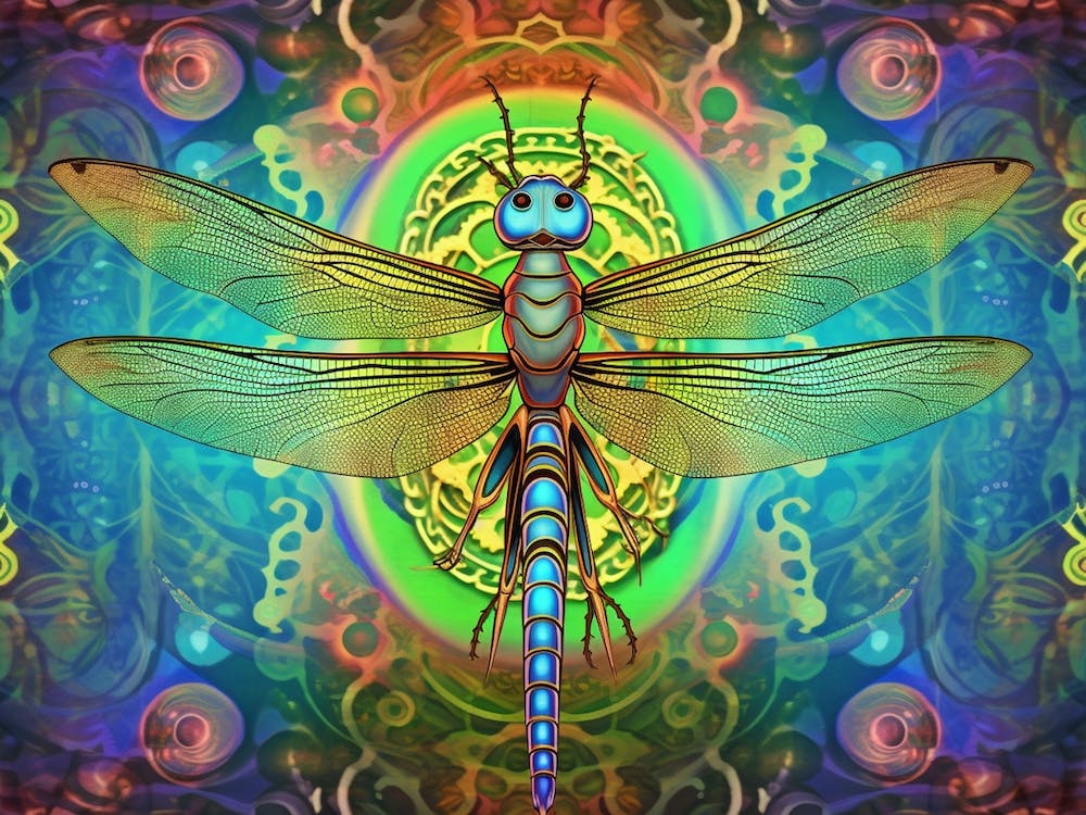 Dragonfly Common Green Darner Bright Colours 1