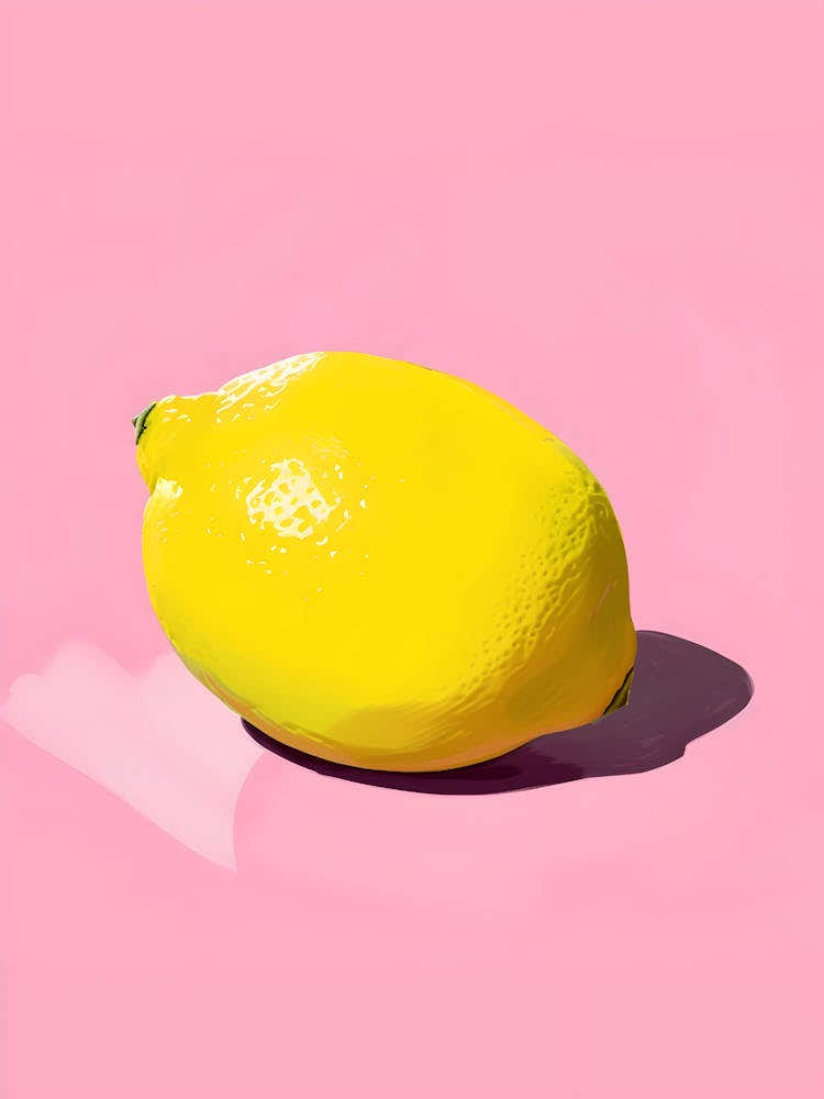 Lemon On A Pink Background