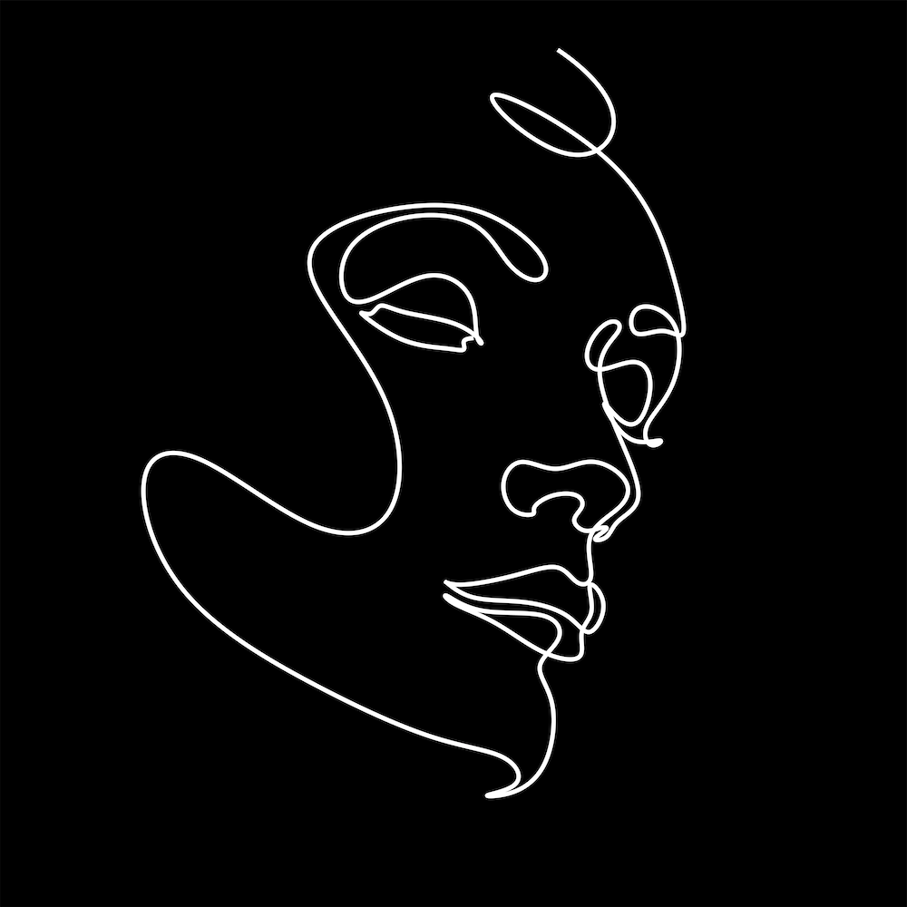 Line Art Abstract Face