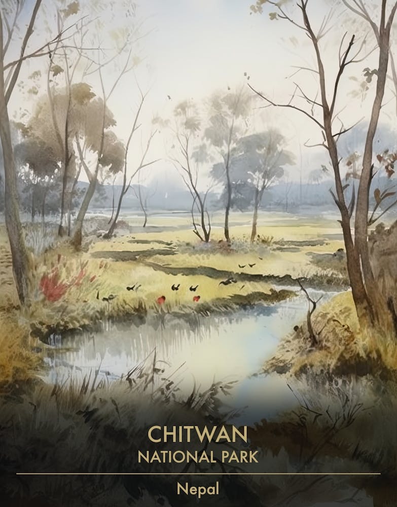 Chitwan National Park Nepal Watercolour 2