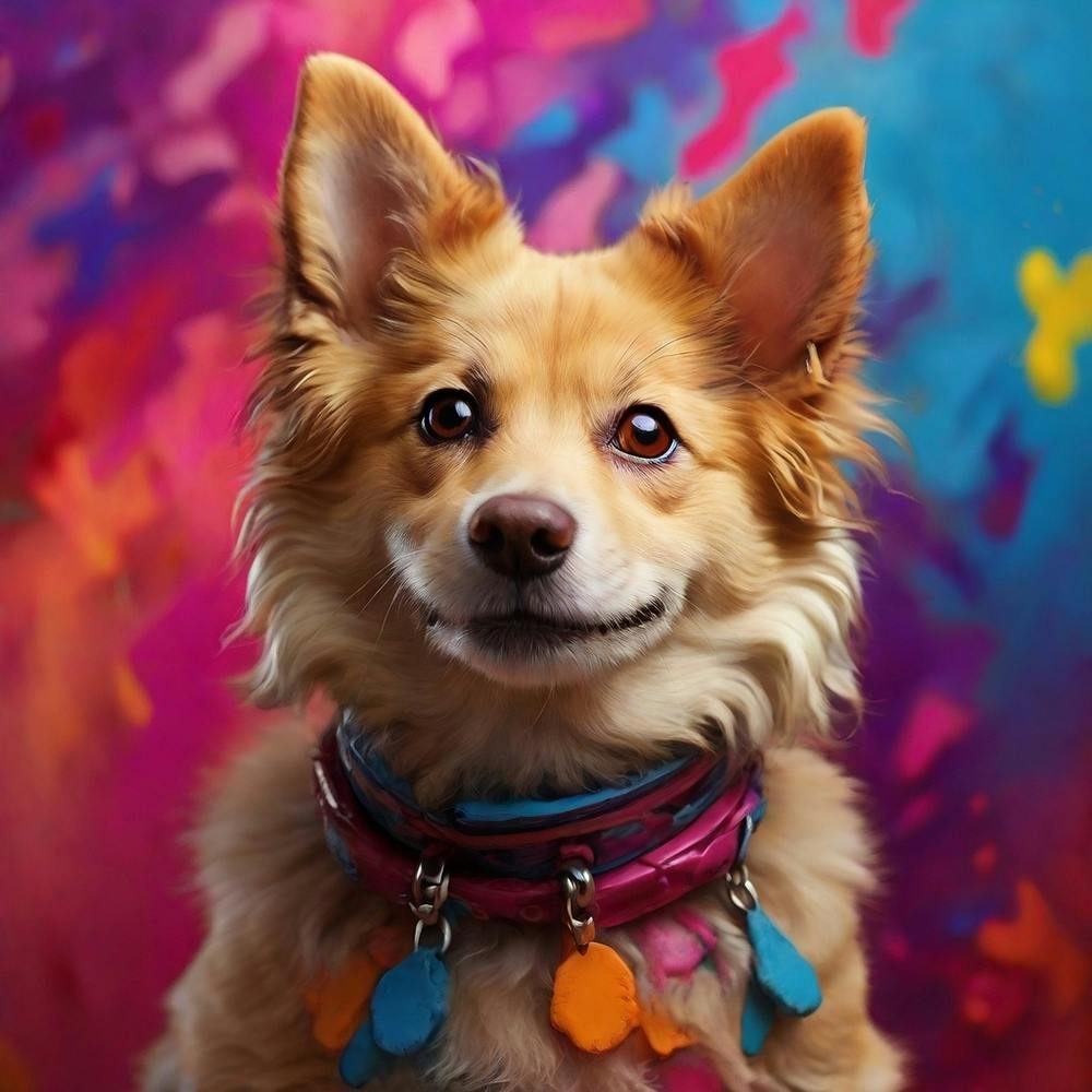Peinture d'Art Chien Doux