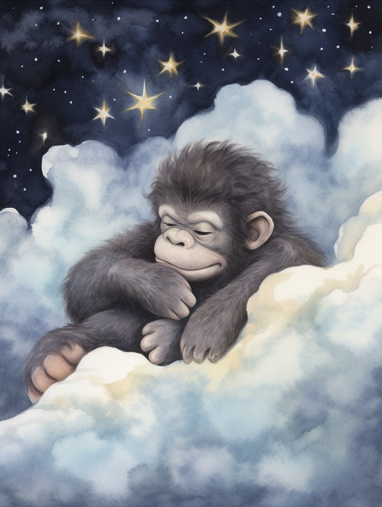 Baby Gorilla 2 Sleeping In The Clouds