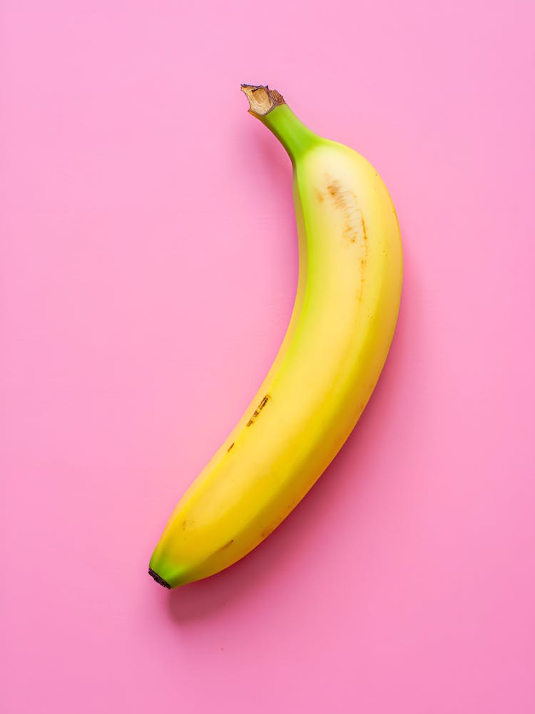 Banana On Pink Background