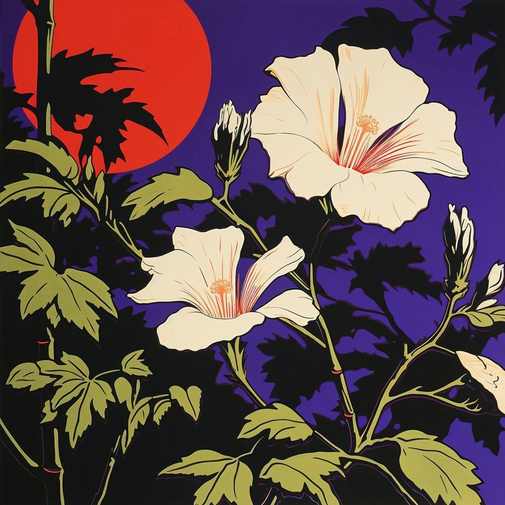 Moonflower 3 Pop Art Illustration Square