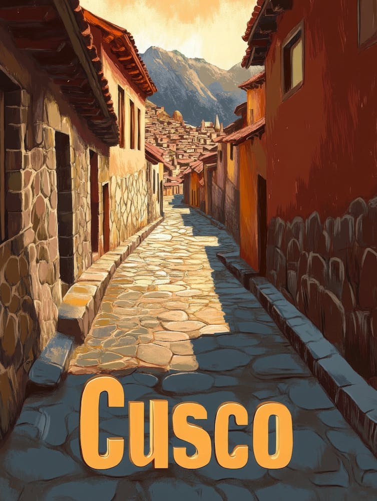 Aihrgdesign A Retro Travel Poster For Cusco Featuring The Anc D37035ba 9067 43ee 9342 Fe41436fc208 3