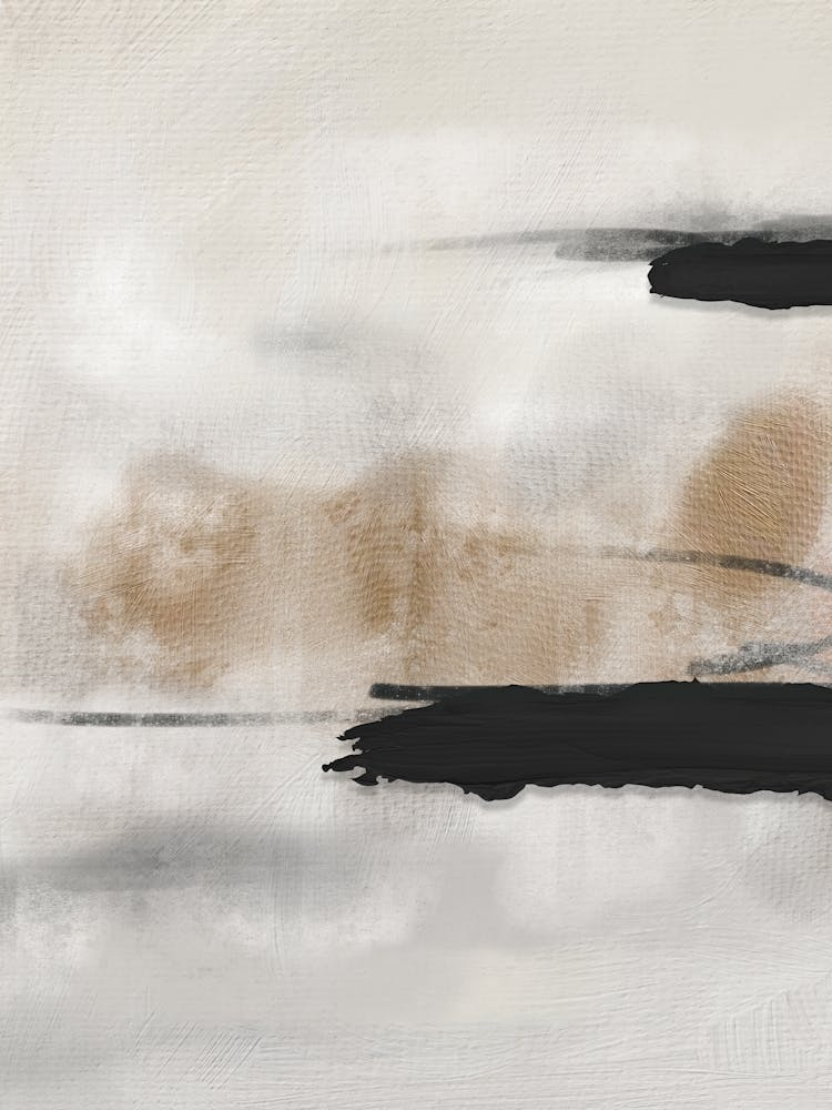 Neutral Modern Brush Strokes Abstract 3