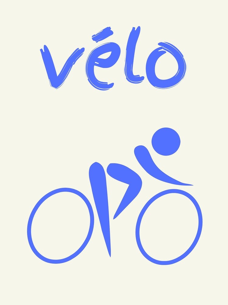 Velo Cycling Poster Blue