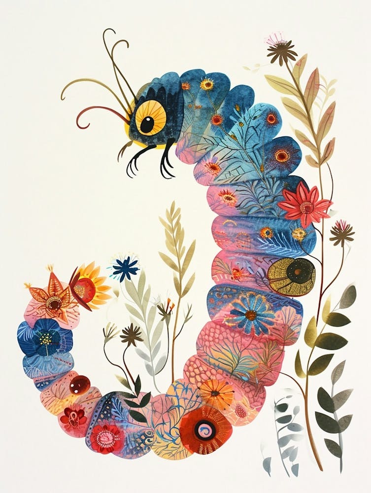 Colourful Insect Illustration Catepillar 8