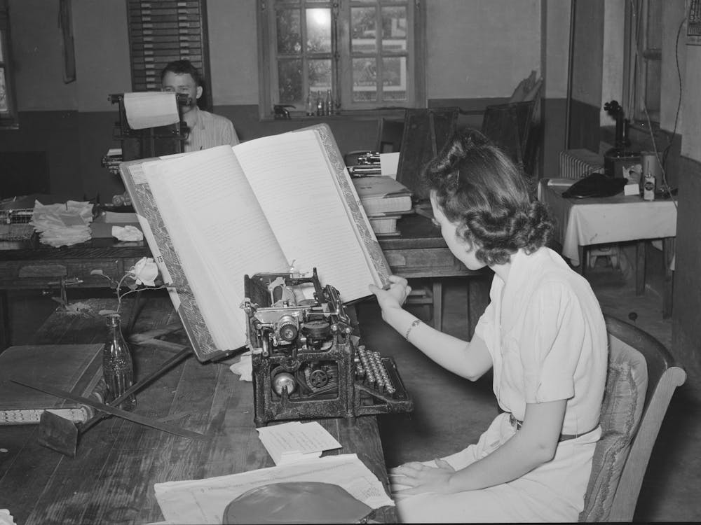 Stenographer In County Clerk S Office, San Augustine, Texas By Russell Lee