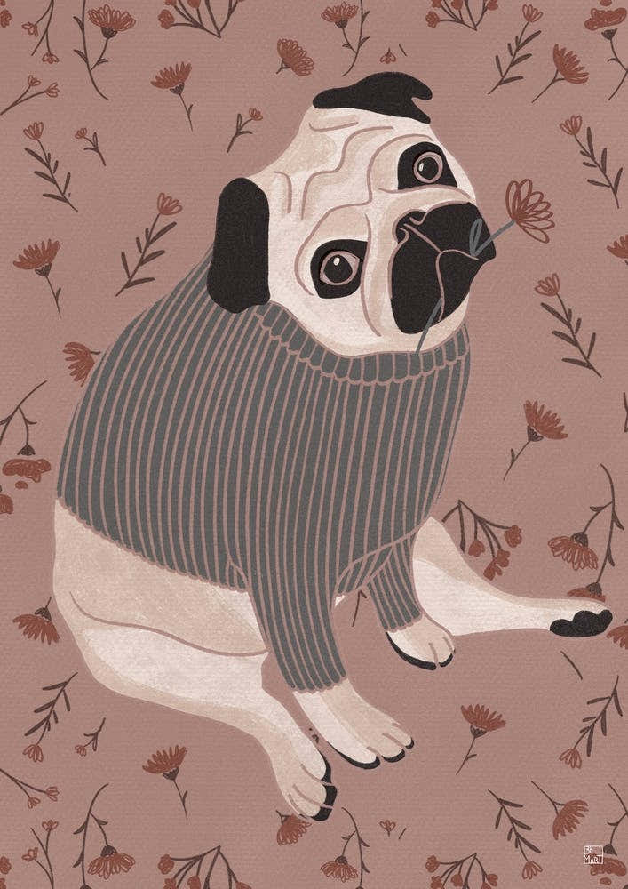 Pug With Pink Tones