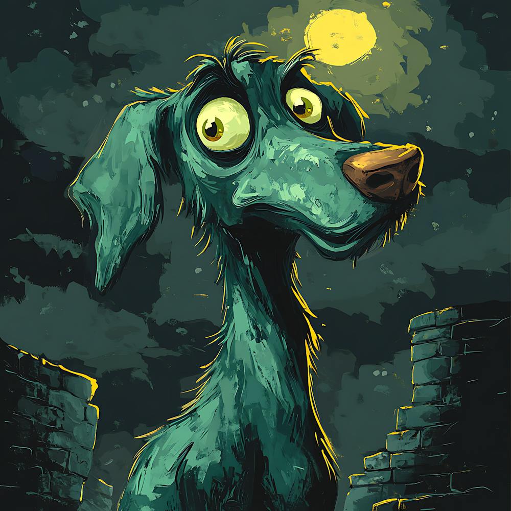 Vintage 80s Nightmarish Dog 14