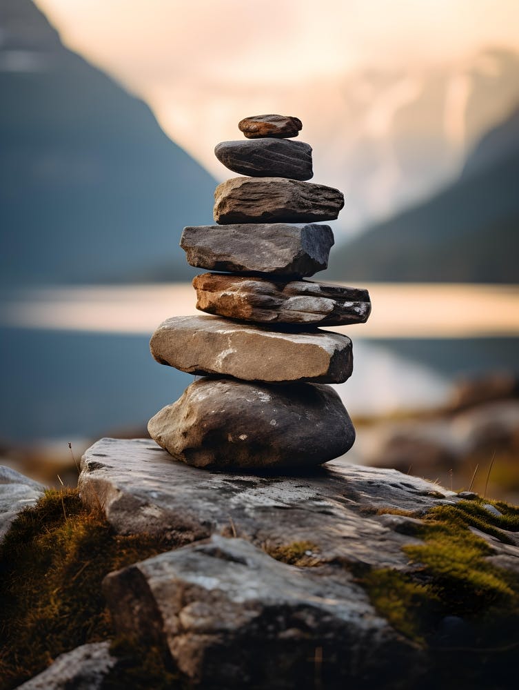 Stone Cairn in the Mountains