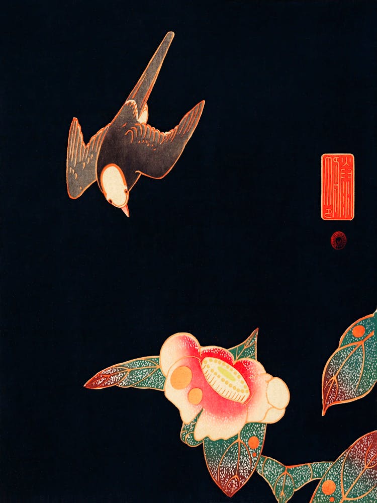 Swallow And Camellia, Itō Jakuchū