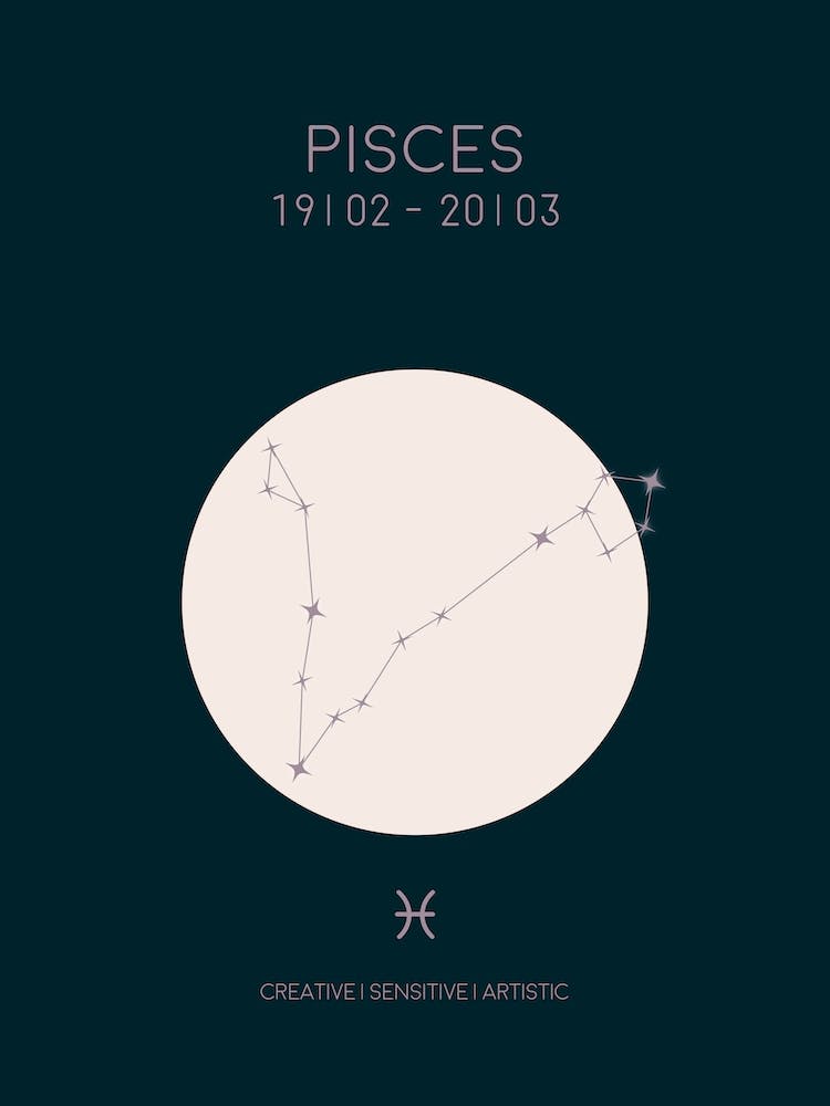 Pisces Sternzeichen Im Dunkeln