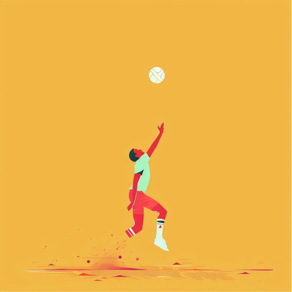 Volleyball Player Jumping For The Ball