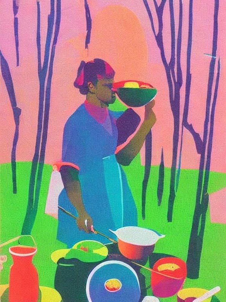 Jabuticaba Risograph Retro Poster Fruit