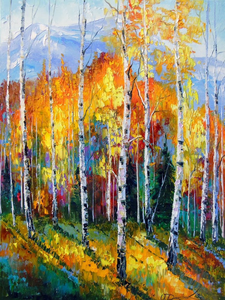 Birches in the mountains