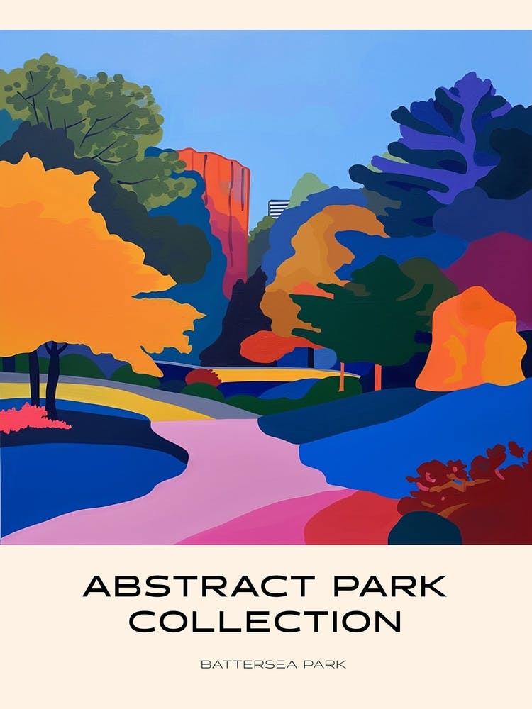 Abstract Park Collection Poster Battersea Park London 3