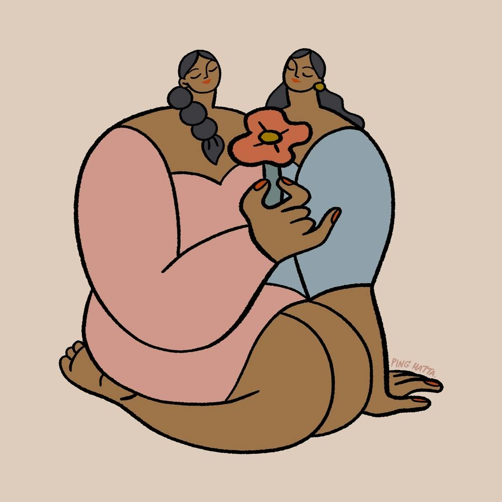 Internal Dialogue Pink & Blue Square