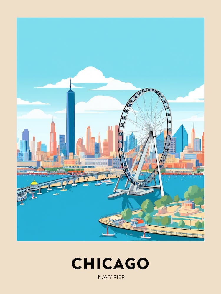 Navy Pier 2 Chicago Travel Poster