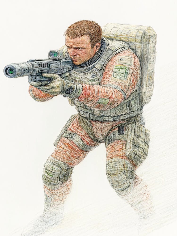 Soldier Holding A Rifle