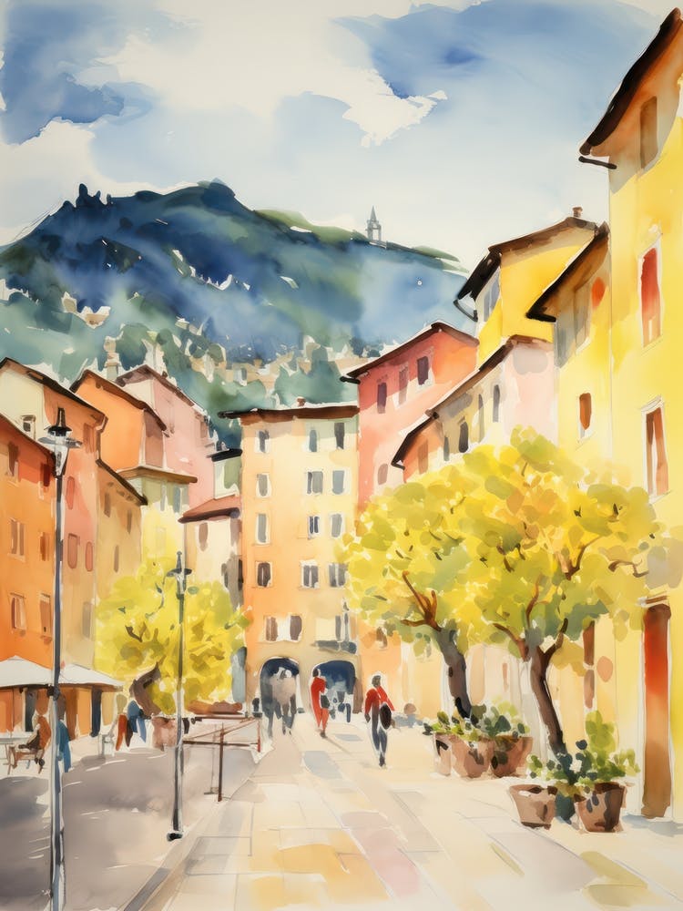 Trento, Italy Watercolour Streets 1