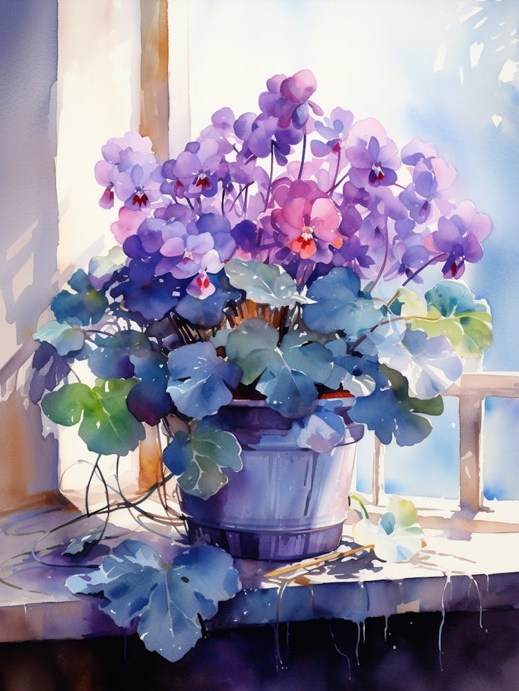 Violets In A Pot