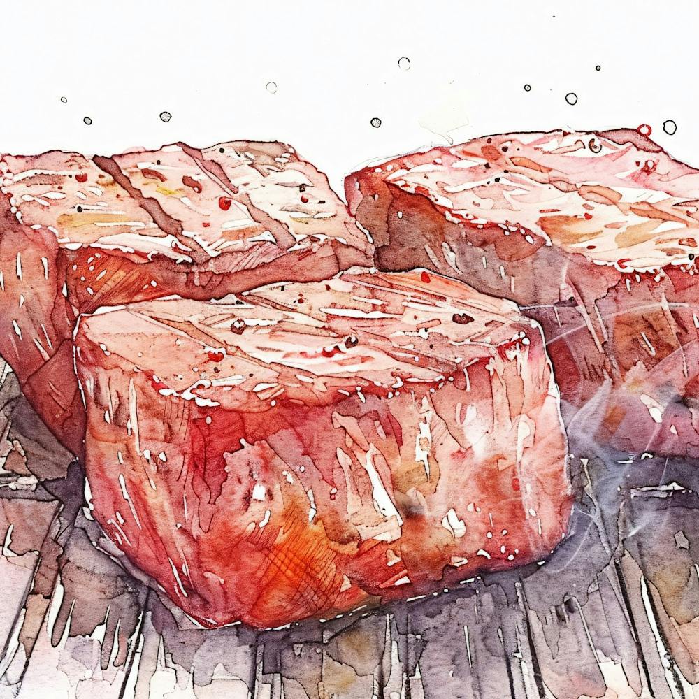 Watercolor Steak Illustration